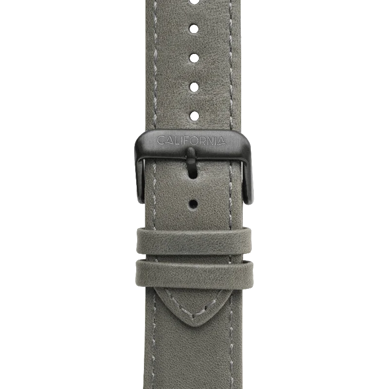 22mm Leather Gray Gunmetal