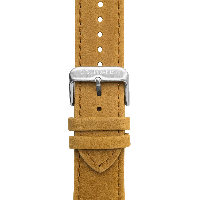 22mm Leather Tan Silver