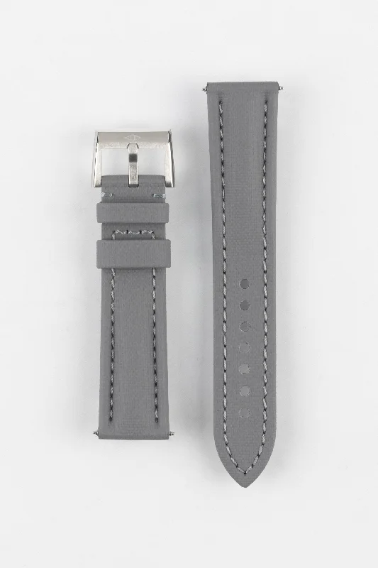 Artem Straps Classic Grey Sailcloth Watch Strap with Grey Stitching