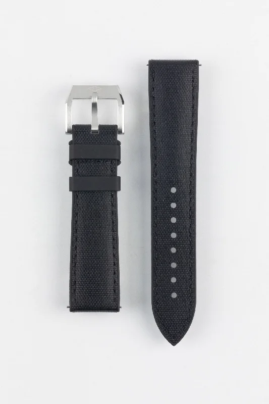 Artem Straps HydroFlex™ Black Hybrid FKM Rubber Watch Strap with Black Stitching