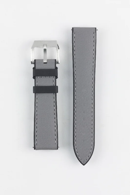 Artem Straps HydroFlex™ Grey Hybrid FKM Rubber Watch Strap with Grey Stitching