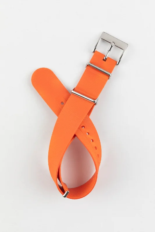 Bonetto Cinturini 328 Premium Rubber One-Piece Watch Strap in ORANGE