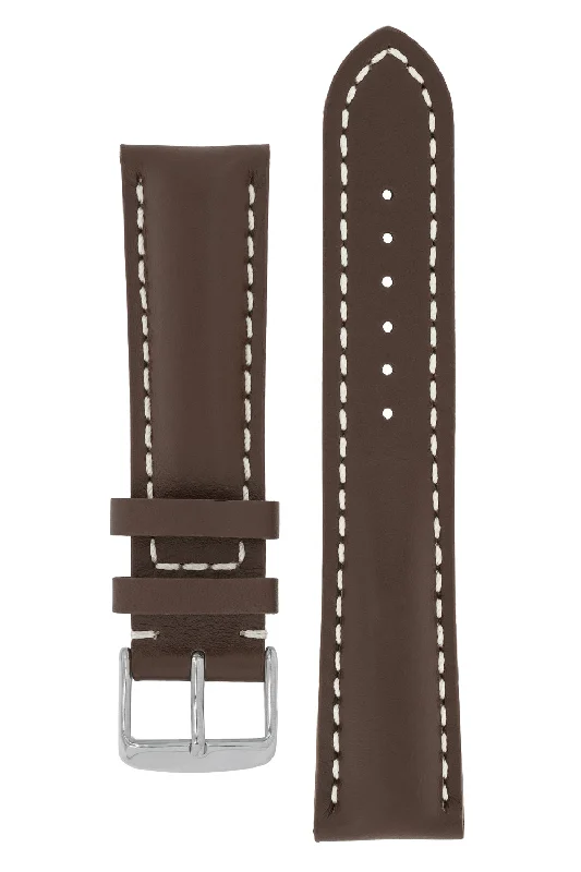 Breitling-Style Calf Leather Watch Strap & Buckle Chocolate