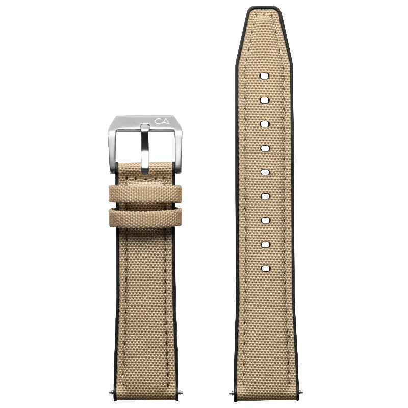 California Watch Co. 20mm Beige Nylon Rubber Hybrid Strap