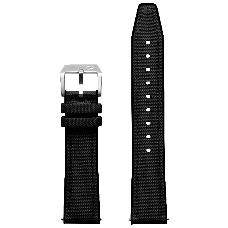 California Watch Co. 20mm Black Nylon Rubber Hybrid Strap