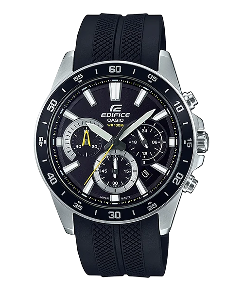 Casio Edifice Standard Chronograph Black Resin Band Watch EFV570P-1A EFV-570P-1A