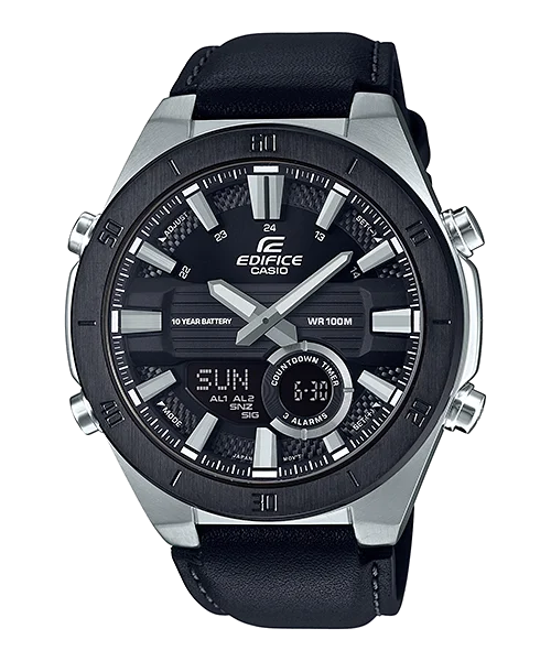 Casio Edifice Standard Chronograph Black Leather Strap Watch ERA110BL-1A ERA-110BL-1A