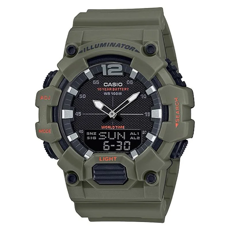 Casio Men's Analog-Digital Combination Green Resin Band Watch HDC700-3A2 HDC700-3A2