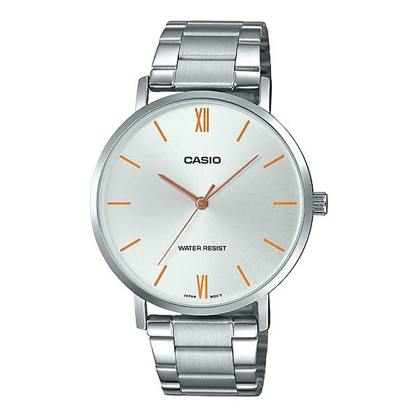 Casio Men's Analog Silver Stainless Steel Band Watch MTPVT01D-7B MTP-VT01D-7B