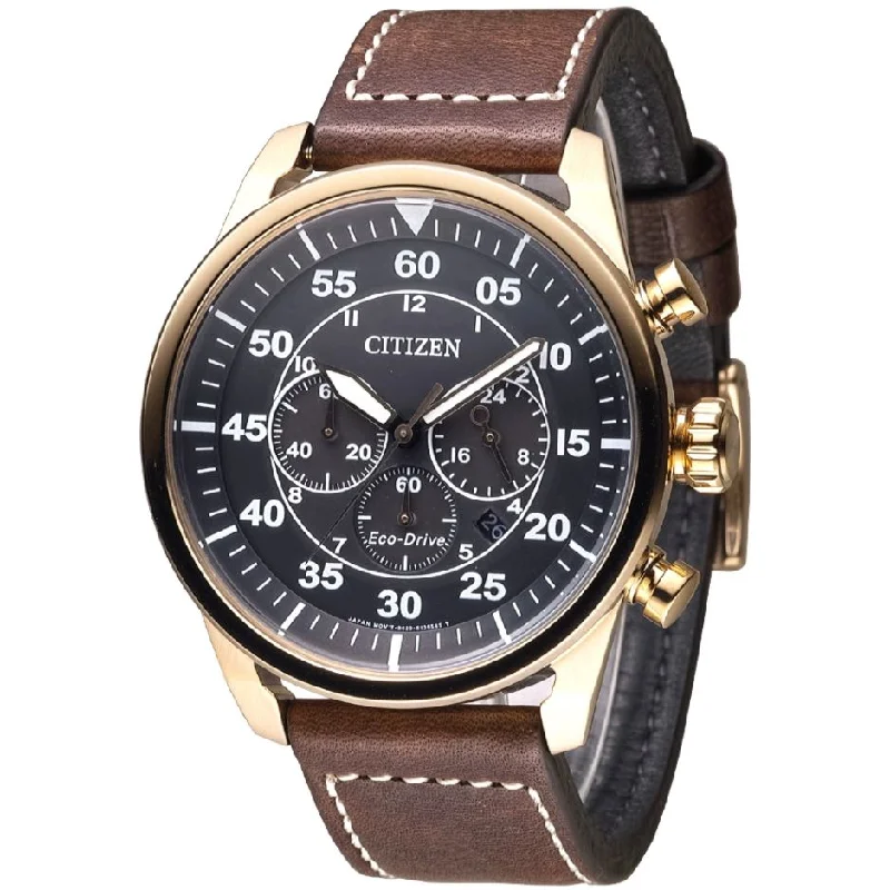 Citizen Men's Eco-Drive Brown Leather Strap Watch CA4213-26L