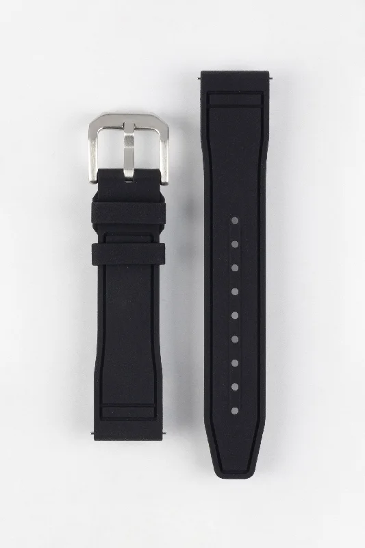 CRAFTER BLUE UX07 Black FKM Rubber Watch Strap