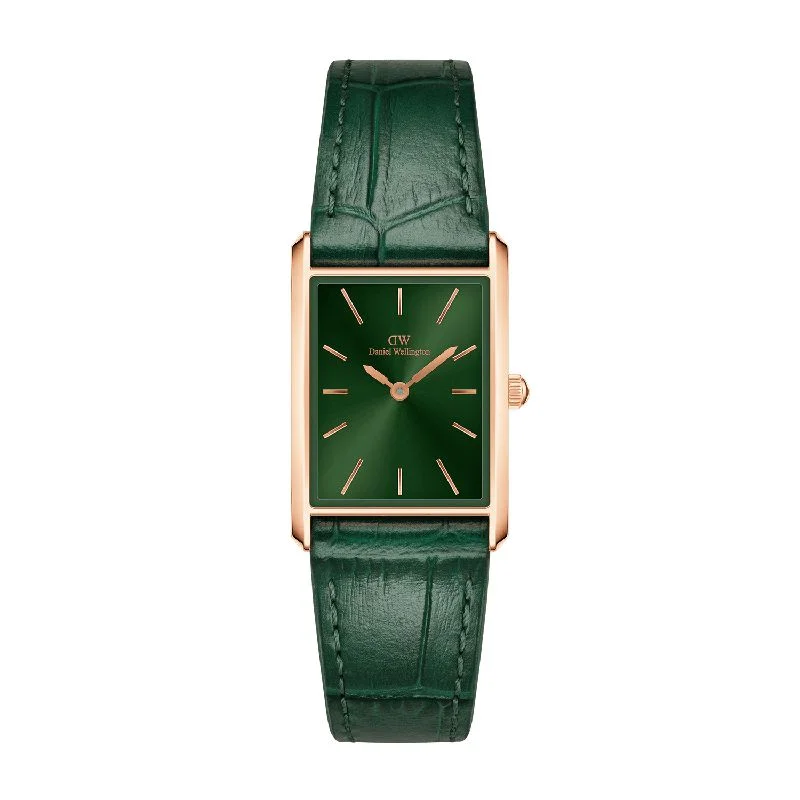 Daniel Wellington Bound Emerald Crocodile Sunray Rose Gold Watch 32x22mm