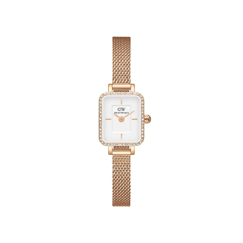 Daniel Wellington Quadro Mini Lumine Bezel Rose Gold Watch 15.4x18.2mm