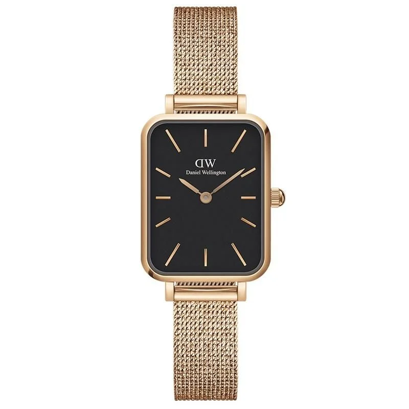 Daniel Wellington Quadro Pressed Mesh Rose Gold Black