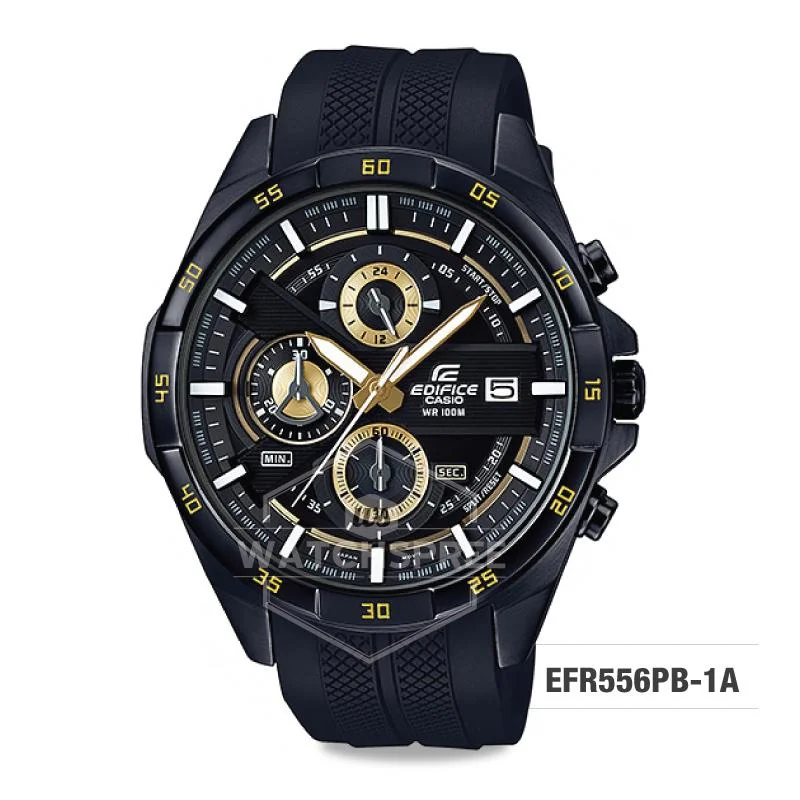 Casio Edifice Chronograph Black Resin Band Watch EFR556PB-1A EFR-556PB-1A