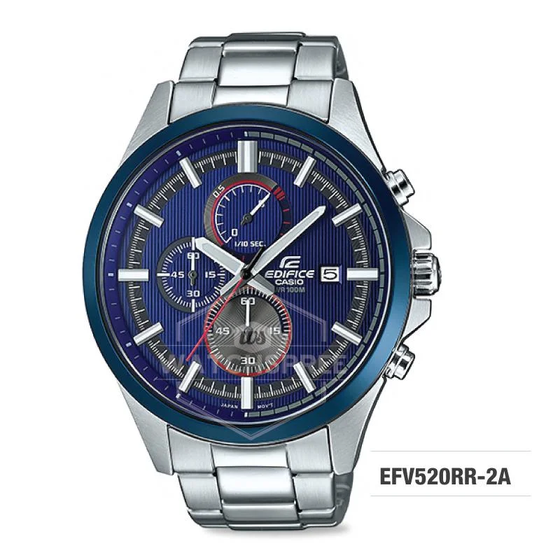 Casio Edifice Color Theme Racing Blue Concept Series Silver Stainless Steel Band Watch EFV520RR-2A