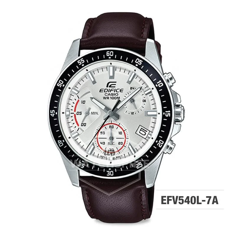 Casio Edifice Chronograph Brown Genuine Leather Band Watch EFV540L-7A EFV-540L-7A