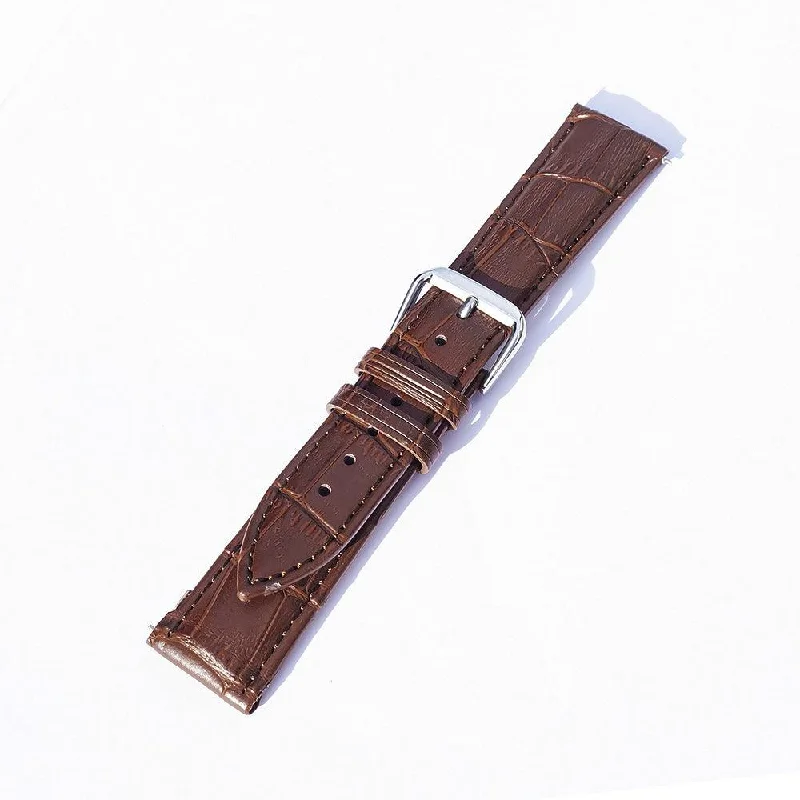 Embossed Cowhide Strap Brown