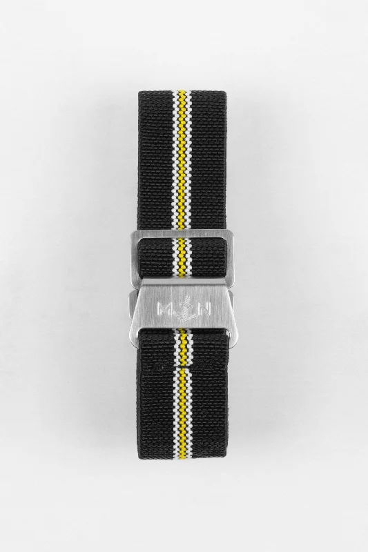 Erika's Originals CORSA MN™ Strap with YELLOW Centerline - BRUSHED Hardware