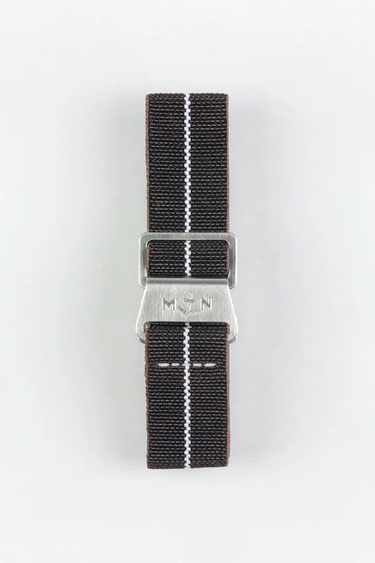 Erika's Originals HAVANA MN™ Strap with WHITE Centerline - BRUSHED Hardware