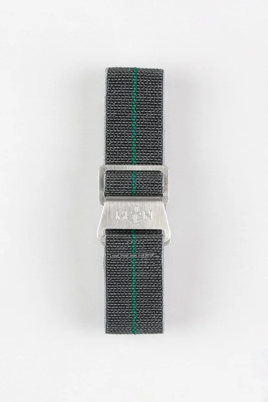 Erika's Originals MIRAGE MN™ Strap with GREEN Centerline - BRUSHED Hardware