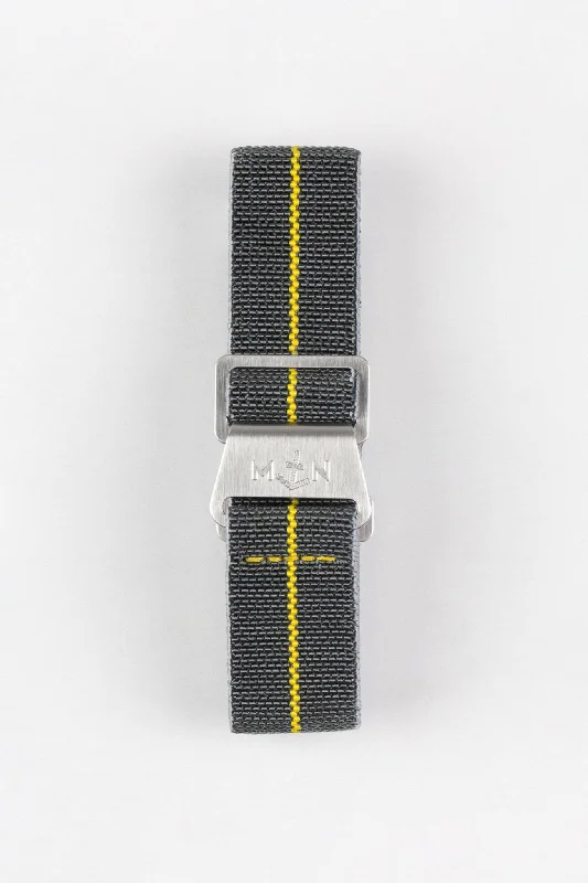 Erika's Originals MIRAGE MN™ Strap with YELLOW Centerline - BRUSHED Hardware