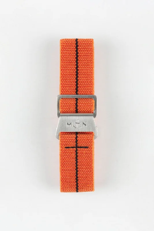 Erika's Originals ORANGE MN™ Strap with BLACK Centerline - BRUSHED Hardware