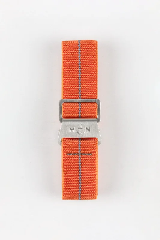 Erika's Originals ORANGE MN™ Strap with DARK GREY Centerline - BRUSHED Hardware