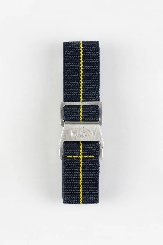 Erika's Originals TRIDENT MN™ Strap with YELLOW Centerline - BRUSHED Hardware