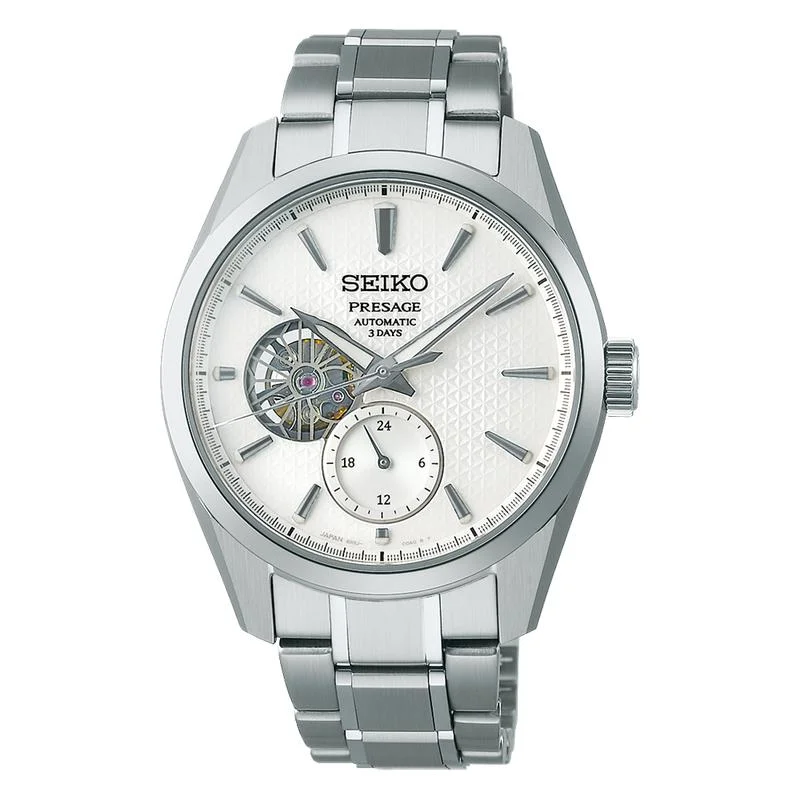 Gents Seiko Presage ‘Shiro’ Sharp-Edged Open Heart