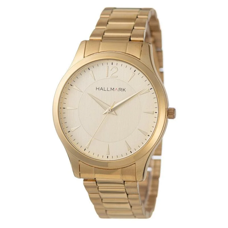 Hallmark Gents Gold White Dial