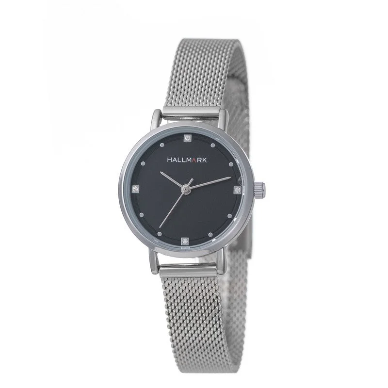 Hallmark Ladies Mesh Strap Black Dial