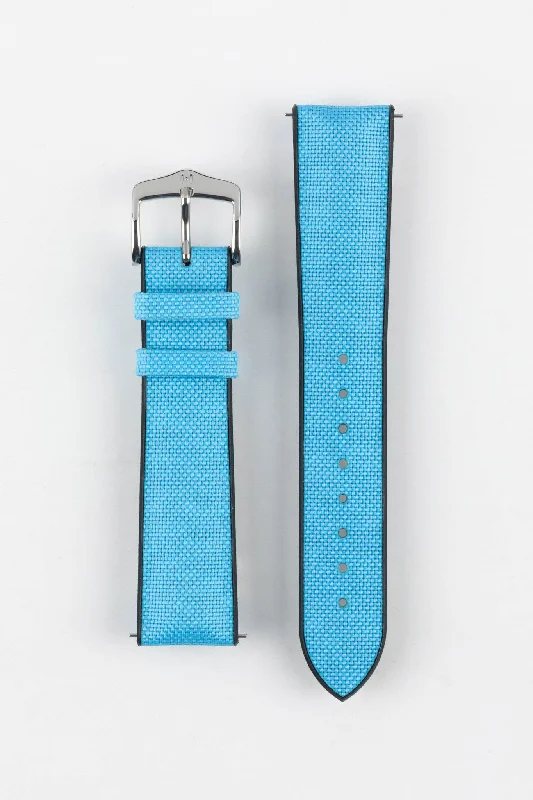 Hirsch ARNE Animal-Free Sailcloth Effect Performance Watch Strap - TURQUOISE