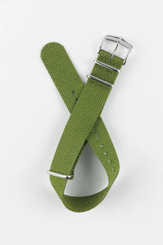 Hirsch RUSH RECYCLED Polyester Watch Strap in GREEN