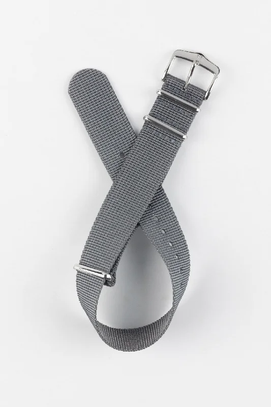 Hirsch RUSH RECYCLED Polyester Watch Strap in GREY