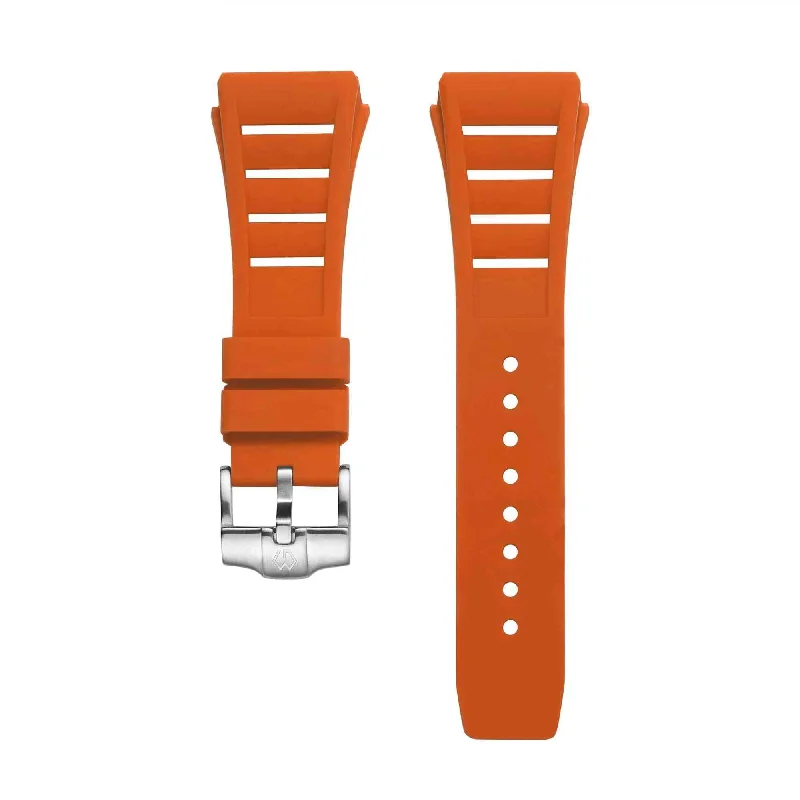 Fluoro Rubber Watch Strap | Orange 21cm