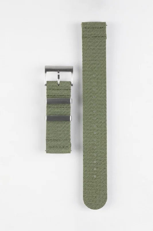 ISOSWISS CLASSIC 2-Piece Rubber Watch Strap in GREEN