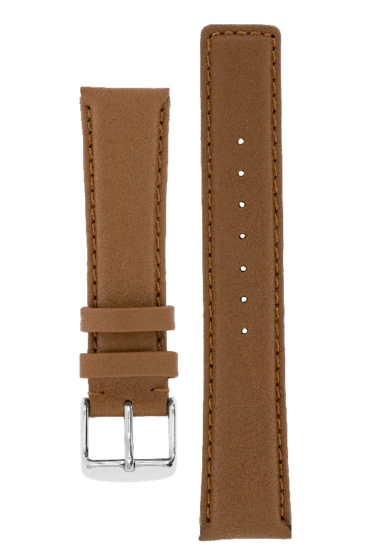 IWC-Style Calf Leather Watch Strap in CARAMEL