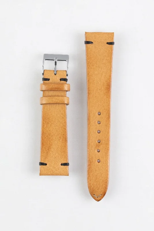 JPM NERO Vintage Leather Watch Strap in HONEY