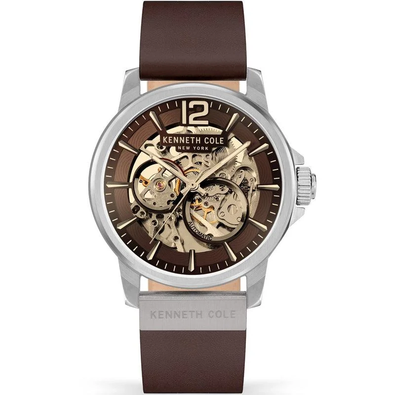 Kenneth Cole Gents Automatic Leather Watch KCWGE2124701