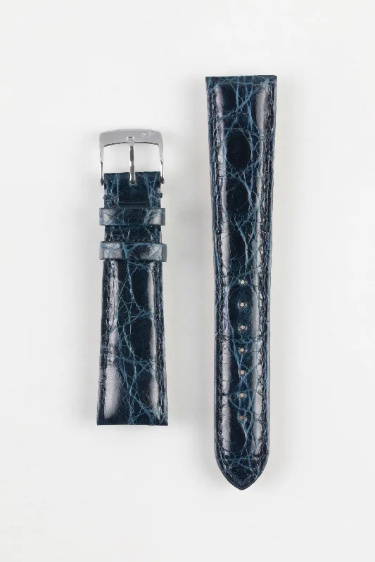 Morellato AMADEUS Genuine Crocodile Watch Strap in NAVY BLUE