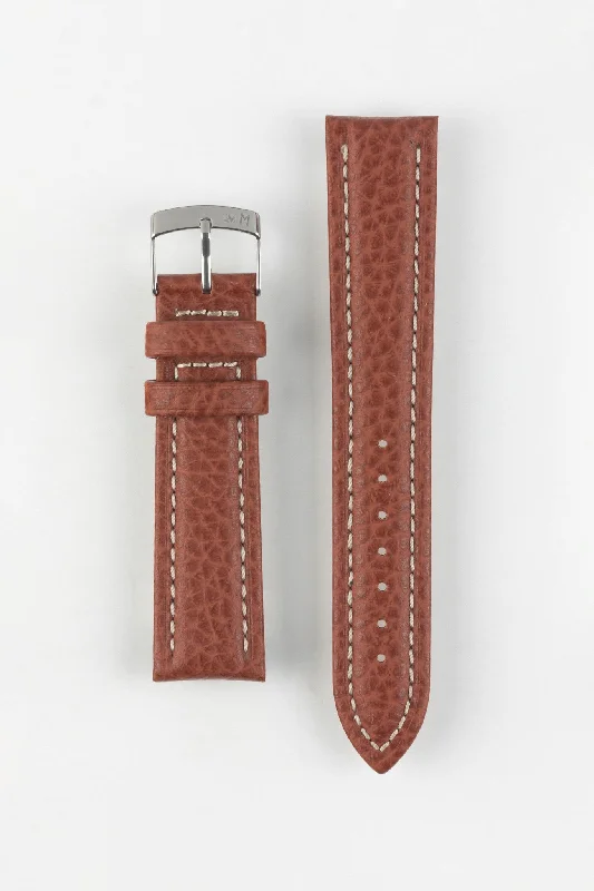 Morellato KUGA Padded Calfskin Leather Watch Strap in GOLD BROWN