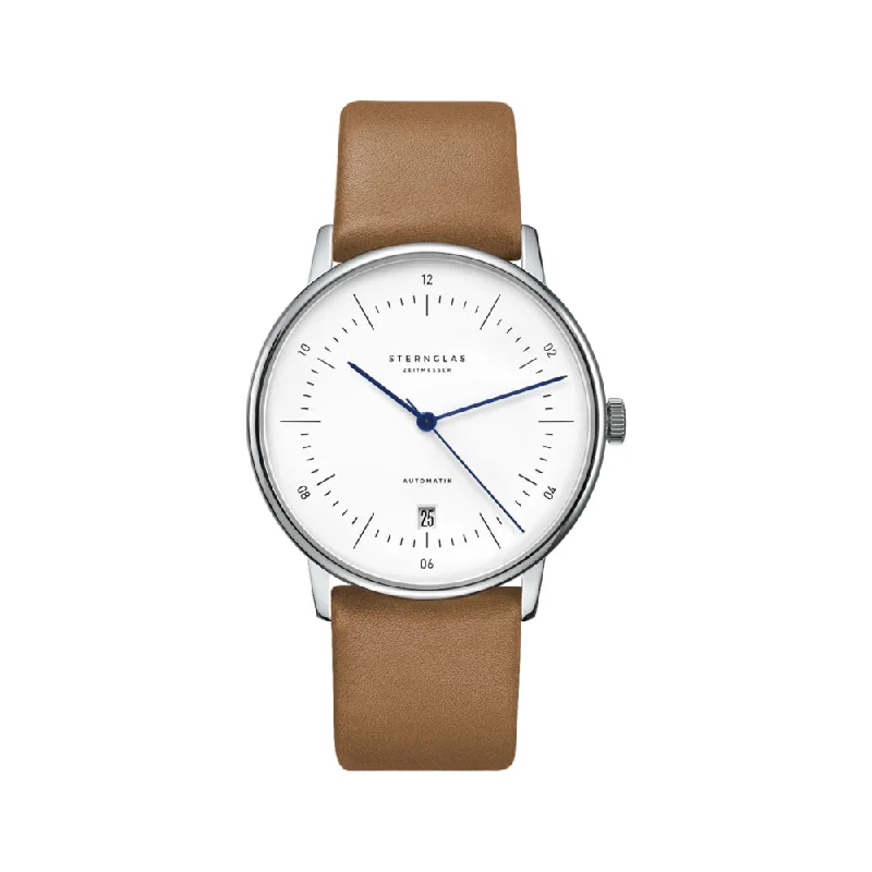 Naos Automatik White Dial Tan Strap