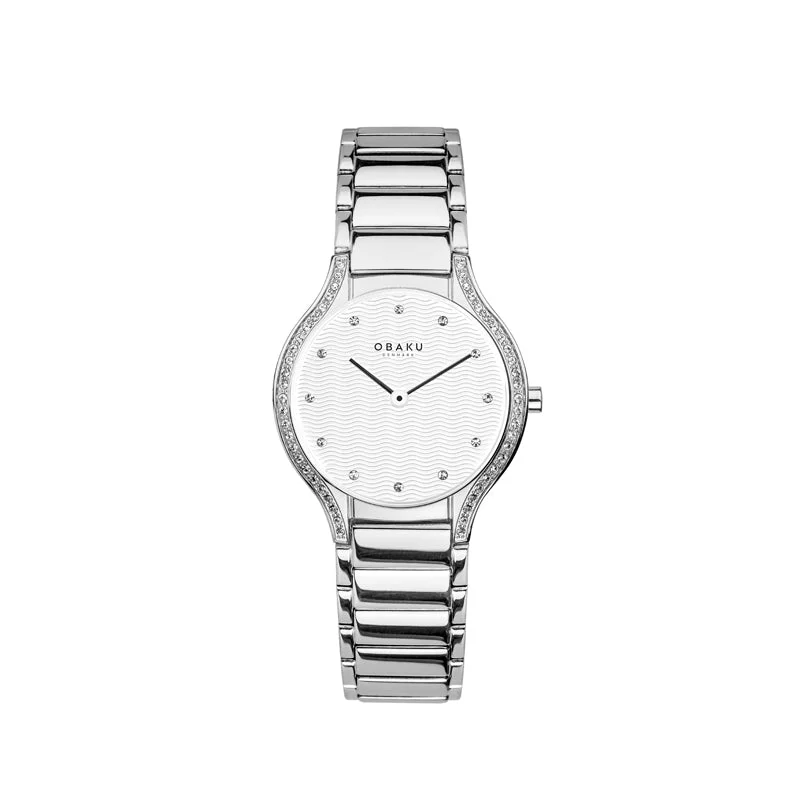 Obaku Acacie - Brace White Dial Stainless Steel Lds Watch V276LECISC