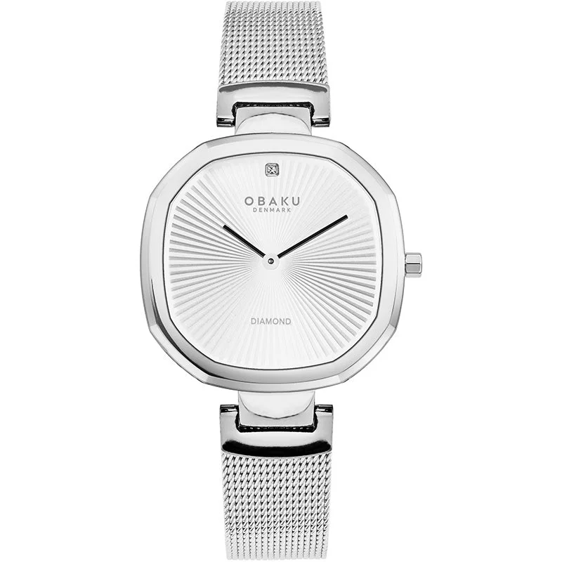 Obaku Brilliant - Steel White Dial Stainless Steel Mesh Strap Lds V277LXCIMC