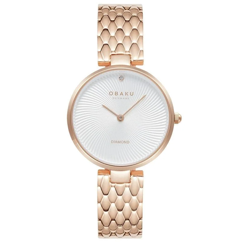 Obaku Diamant Fuchsia Rose Gold 32mm Watch - V256LXVISV