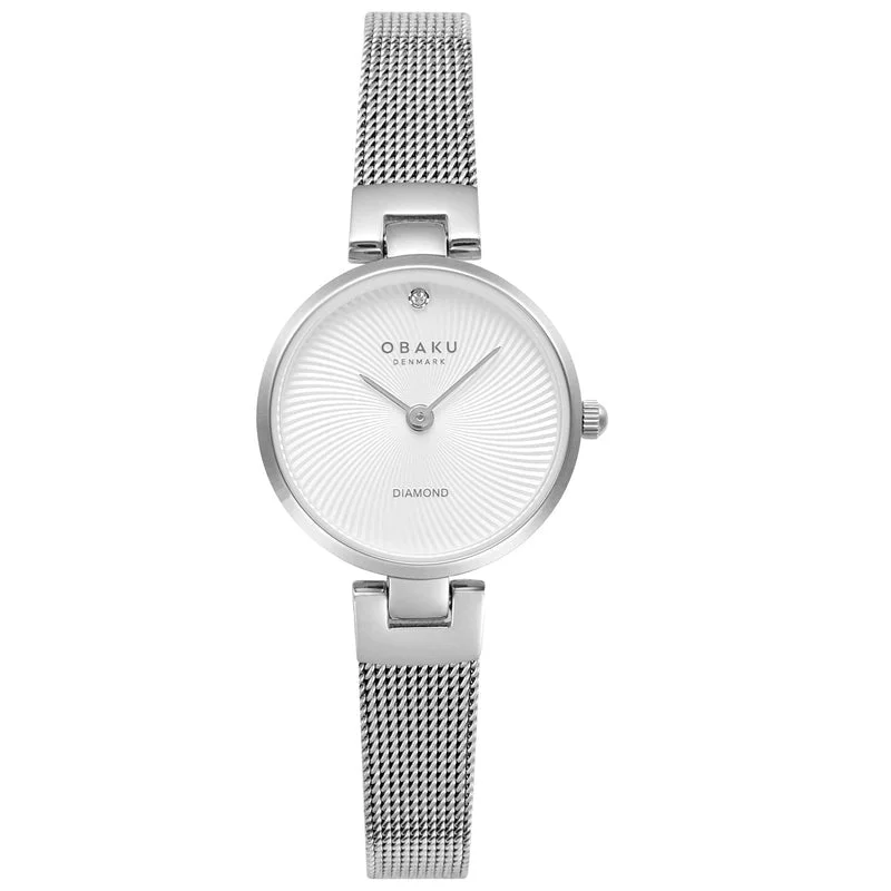 Obaku Diamant Petite Steel White 24mm Watch - V256SXCIMC