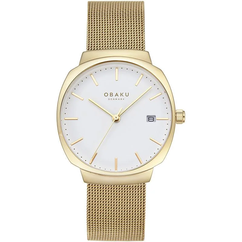 Obaku Felt Lille Gold 33mm Watch - V273LDGWMG