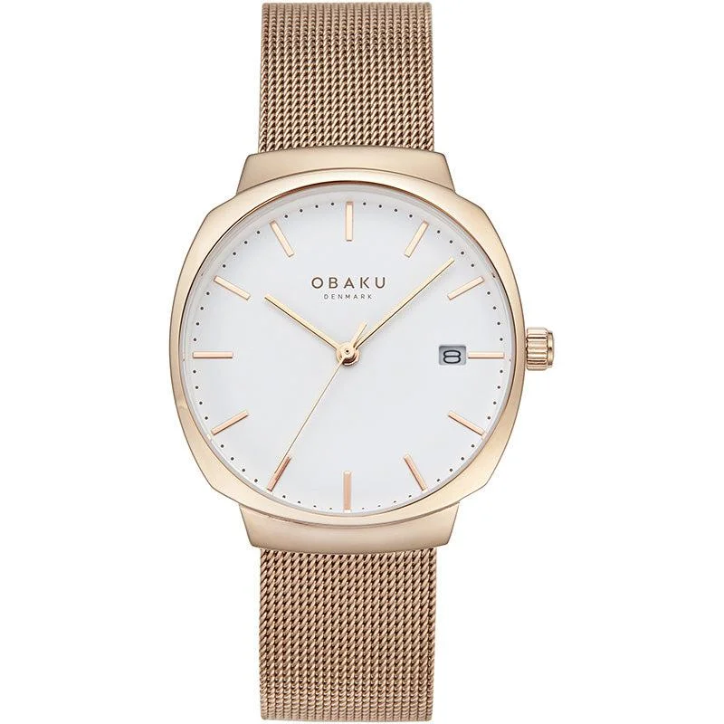 Obaku Felt Lille Rose Gold 33mm Watch - V273LDVWMV