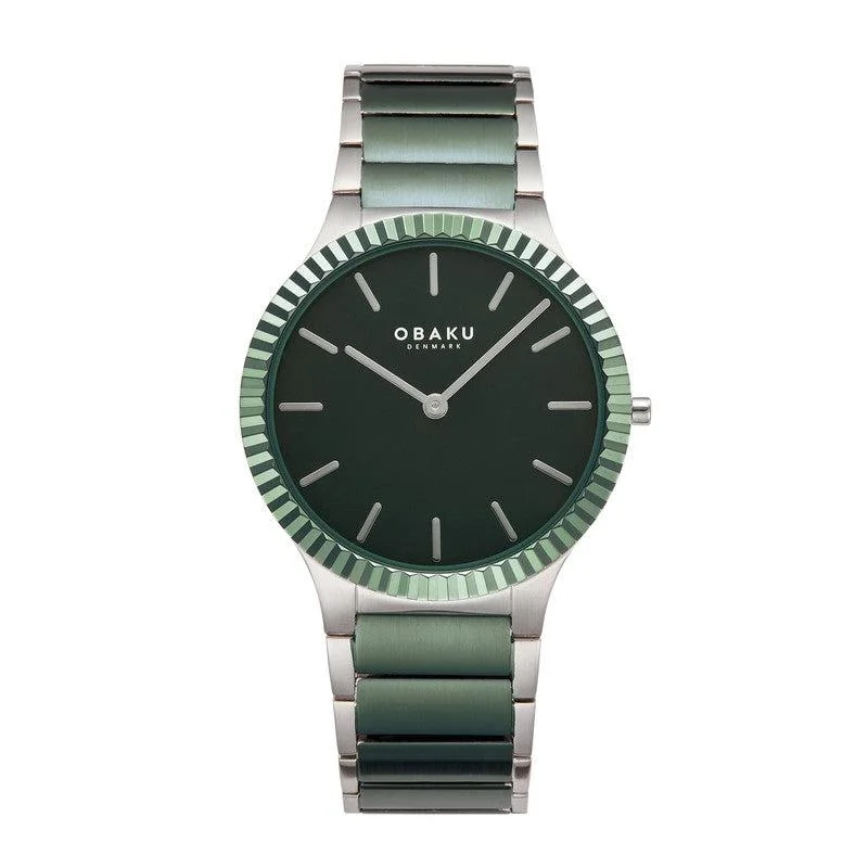 Obaku Linje Leaf - Green Dial Stainless Steel Ladies Watch V292GXOESS